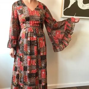 70s dress with amazing sleeve